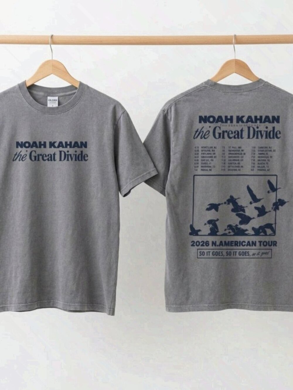 Noah Kahan Merch The Great Divide Tour 2026 Reprint Comfort Colors Shirt Reprint